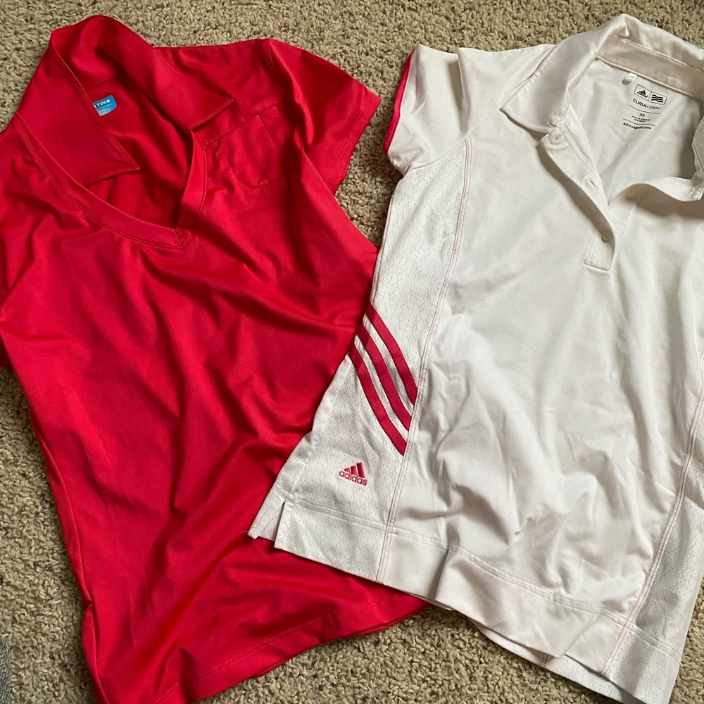 Women’s golf polos, small, PGA and Addidas